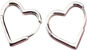 New 2026 Arrive Simple Design Silver Color Hollow Heart Hoop Earrings For Women Gift Fashion Ear Cuff Piercing Vintage Earring Decoration Jewelry Luxury With You Accessories Trendy Best And Men