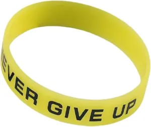New 2026 Unisex 1Pcs Glow In The Dark Wristband Never Give Up Encouragement Rubber Band Silicone Bracelet Bangle Decoration Jewelry Luxury With For You Accessories Trendy Creative For Women And Men
