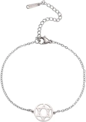 New 2026 Unisex Bracelet Jewish Prayer Judaica Hexagram Charm Protection Amulet Couple Gift Stainless Steel Jewelry Findings Fashion Trendy Accessories Creative For Women And Men