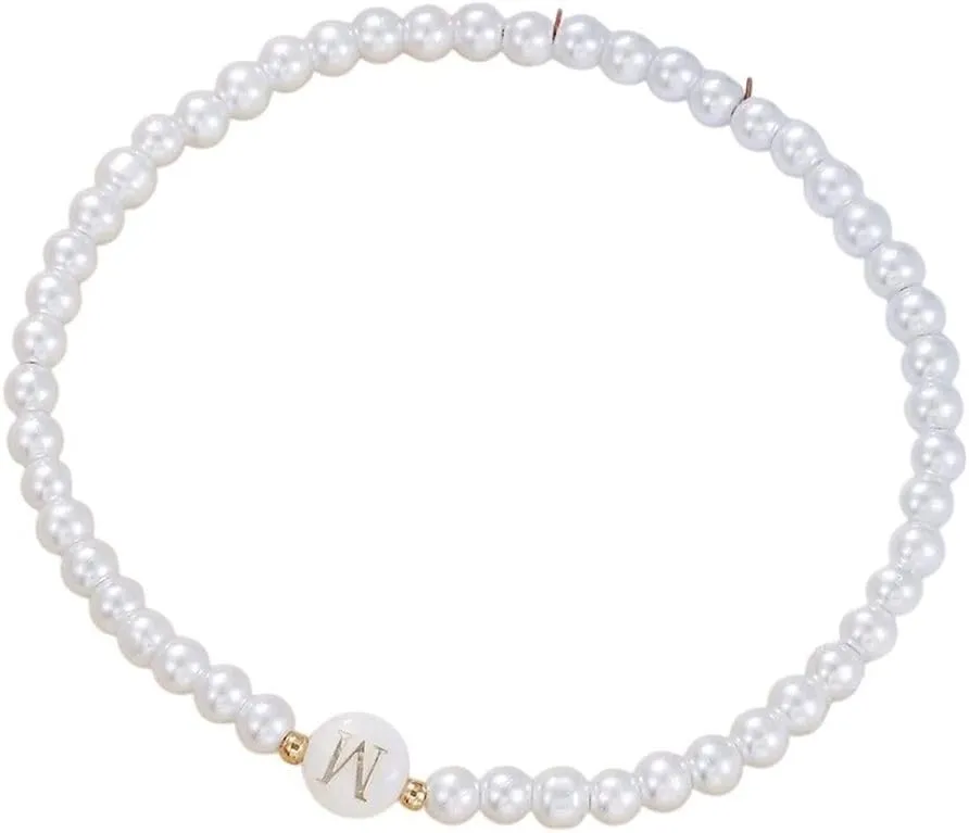 New 2026 Unisex Women Letters Bracelet Handmade First Name Braslet Imitation Pearl Strand Braclet Gifts For Herfriend Friendship Jewelry Findings Fashion Trendy Accessories Creative Gift And Men