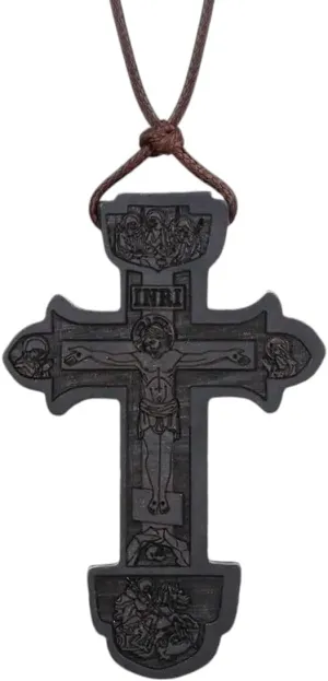 New For Trendy 2025 Religious Umbila Ebony Wooden Orthodox Cross Necklace Inri St.Benedict Crucifix Jesus Pendant Necklaces For Men Prayer Jewelry Fashion Accessories Creative Gift