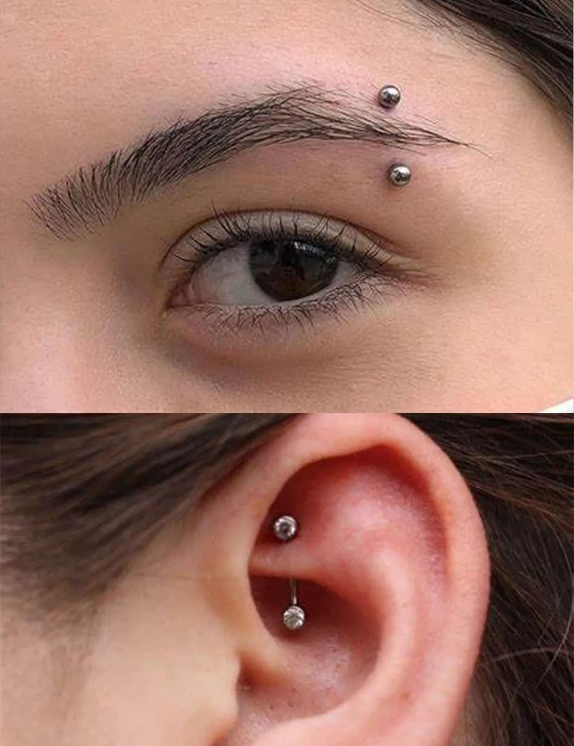 Ocptiy 16G Eyebrow Rook Piercing Jewelry Small Belly Button Ring 316L Surgical Steel Snake Eye Tongue Curved Barbell Vertical Lip Labret Piercing Jewelry for Women Men 6mm 8mm 10mm Bars 3mm Opal CZ