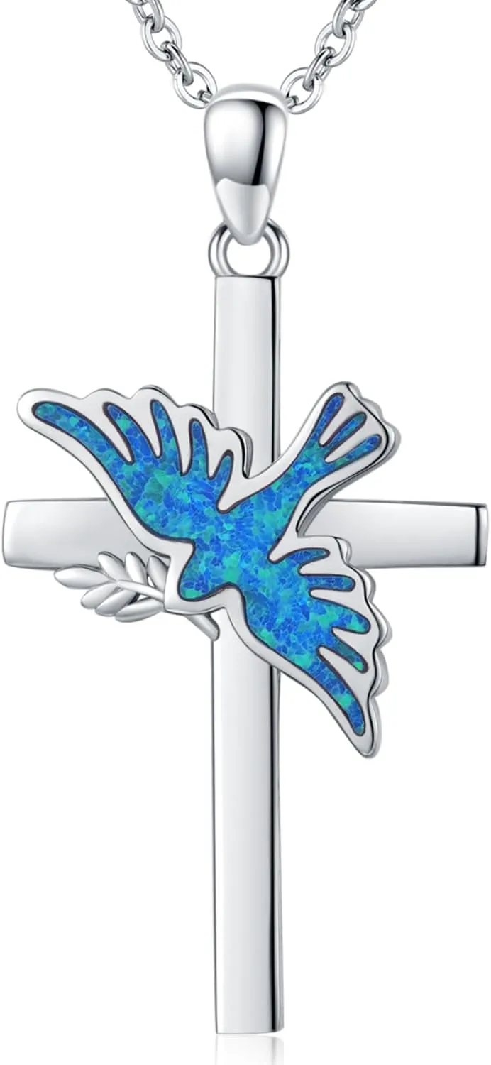 Odinstone Religious Cross Necklace 925 Sterling Silver Simple Cross Pendant Gifts for Women Jewelry