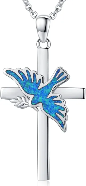 Odinstone Religious Cross Necklace 925 Sterling Silver Simple Cross Pendant Gifts for Women Jewelry
