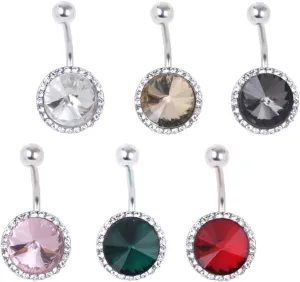 PartyKindom Belly Button Piercing Rings Dangly Jewelry Set Rhinestone Belly Rings Bellybuttons Ring for Dance Party
