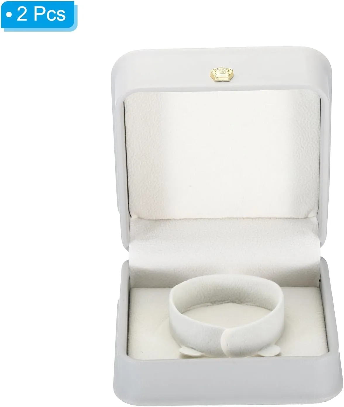 PATIKIL Velvet Bracelet Box, 2 Pack Vintage Jewelry Holder for Wedding Engagement Proposal Ceremony Anniversary Style 3, Gray