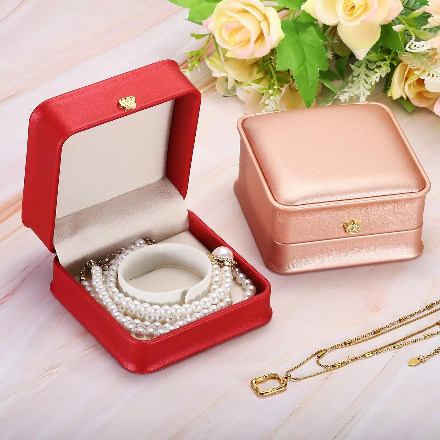 PATIKIL Velvet Bracelet Box, 2 Pack Vintage Jewelry Holder for Wedding Engagement Proposal Ceremony Anniversary Style 3, Gray