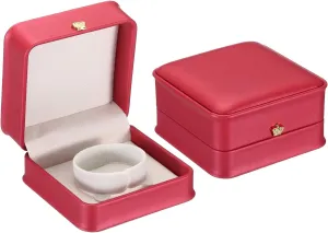 PATIKIL Velvet Bracelet Box, 2 Pack Vintage Jewelry Holder for Wedding Engagement Proposal Ceremony Anniversary Style 3, Red