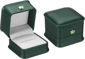 PATIKIL Velvet Ring Box, 2 Pack Wedding Ring Box Vintage Jewelry Holder for Engagement Proposal Ceremony Anniversary Style 4, Green