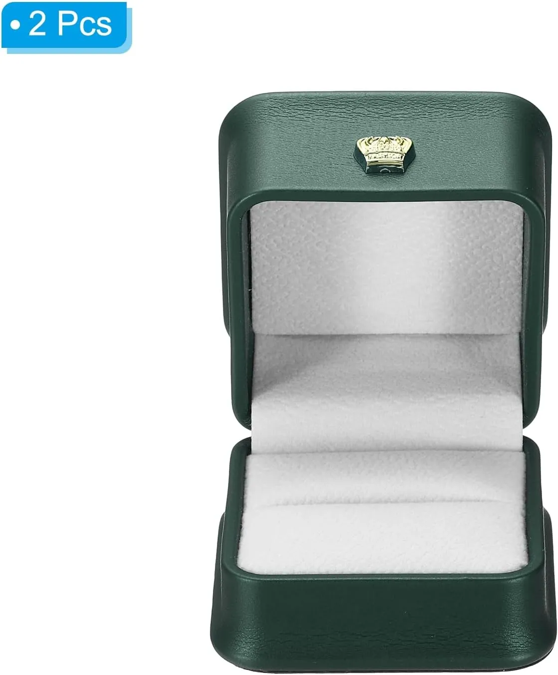 PATIKIL Velvet Ring Box, 2 Pack Wedding Ring Box Vintage Jewelry Holder for Engagement Proposal Ceremony Anniversary Style 4, Green