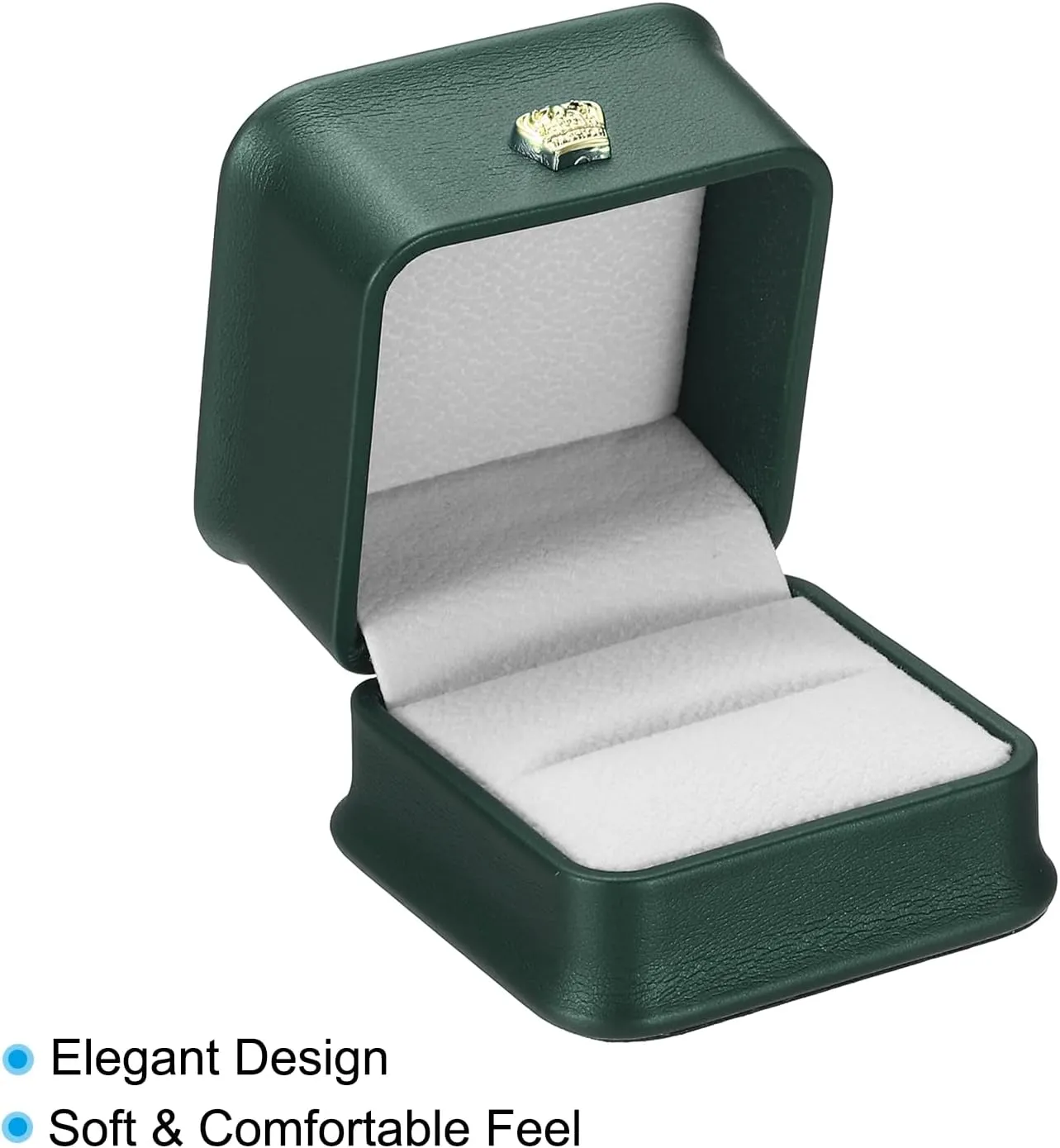 PATIKIL Velvet Ring Box, 2 Pack Wedding Ring Box Vintage Jewelry Holder for Engagement Proposal Ceremony Anniversary Style 4, Green