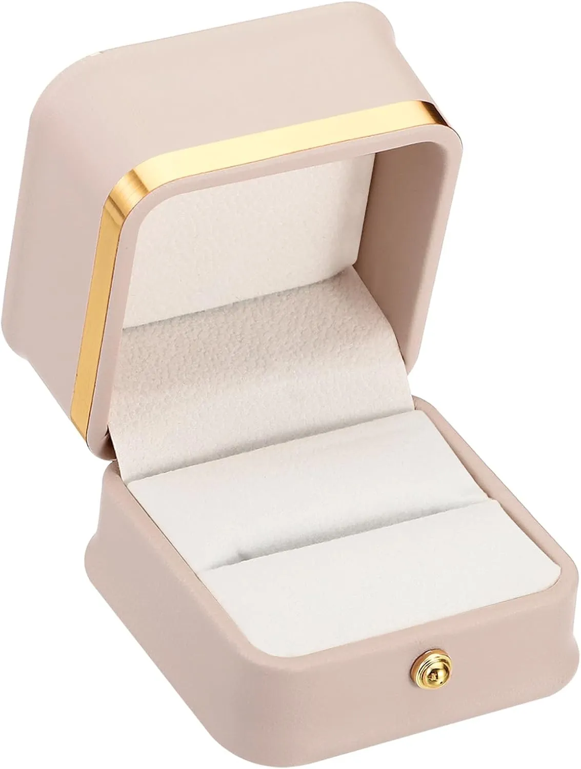 PATIKIL Velvet Ring Box, Single Slot Wedding Ring Box Vintage Jewelry Holder for Engagement Proposal Ceremony Anniversary Style 2, Dark Pink
