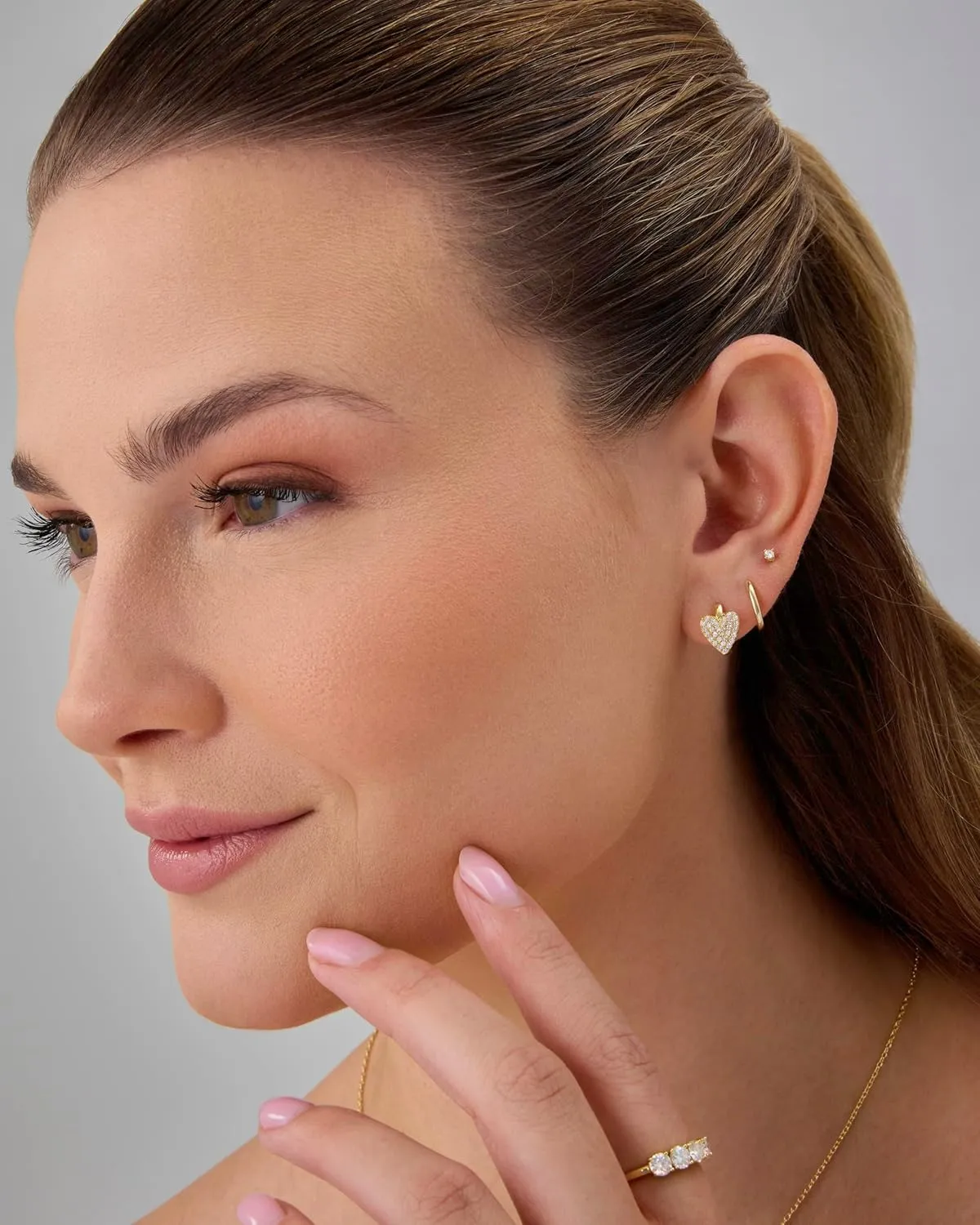 PAVOI 14K Gold Plated Sterling Silver Posts Small Huggie Hoop Earrings for Women - Trendy Celestial North Star, Butterfly, Heart Hoop Earrings - Cubic Zirconia Cute Gold Motif Jewelry