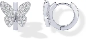 PAVOI 14K Gold Plated Sterling Silver Posts Small Huggie Hoop Earrings for Women - Trendy Celestial North Star, Butterfly, Heart Hoop Earrings - Cubic Zirconia Cute Gold Motif Jewelry
