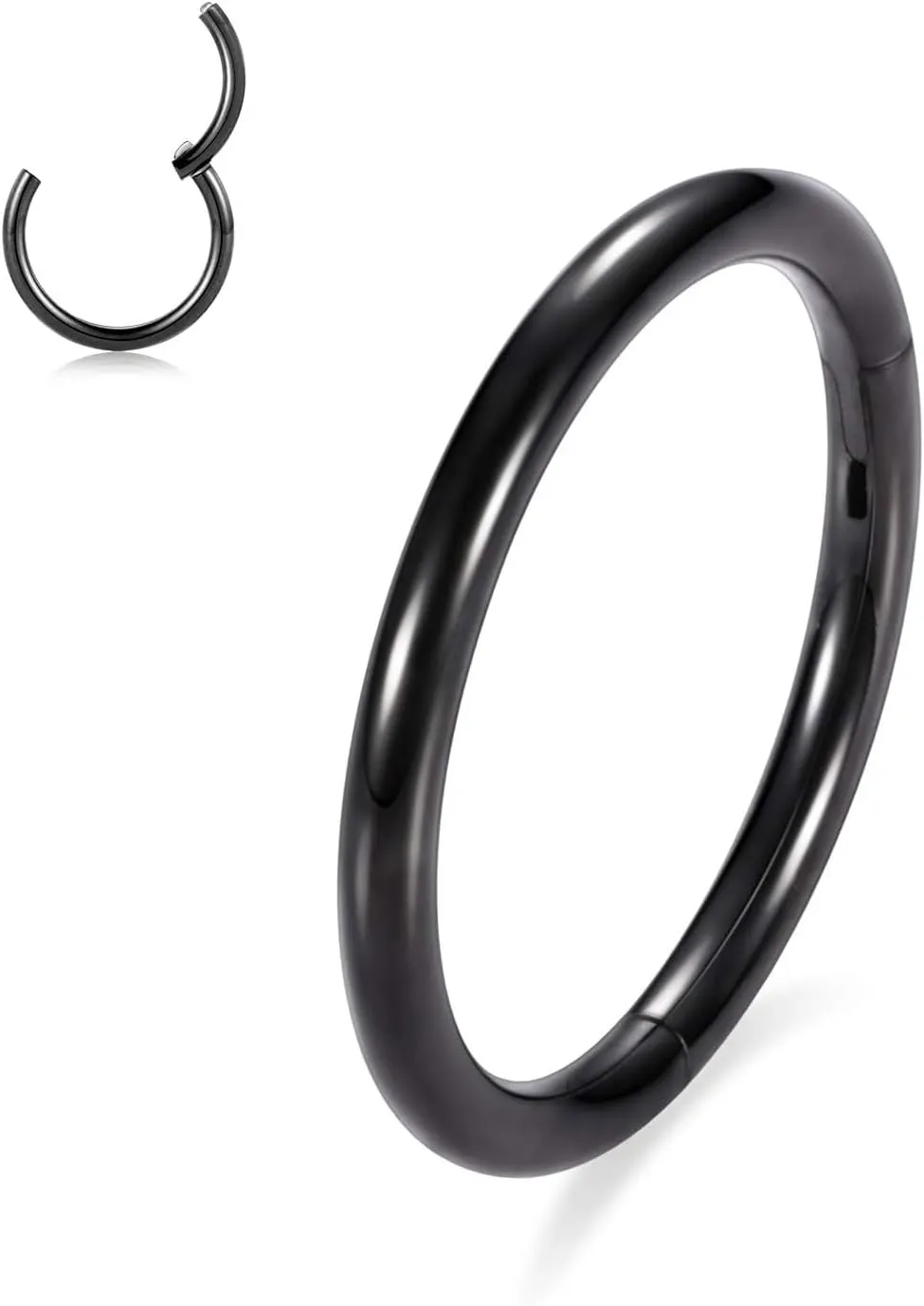 PEAKLINK 18G 16G 316L Surgical Steel Hinged Nose Rings Hoop Seamless Piercing Rings for Nose Conch Septum Cartilage Helix Tragus Rook Daith Lobe Piercing Jewelry
