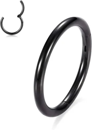 PEAKLINK 18G 16G 316L Surgical Steel Hinged Nose Rings Hoop Seamless Piercing Rings for Nose Conch Septum Cartilage Helix Tragus Rook Daith Lobe Piercing Jewelry