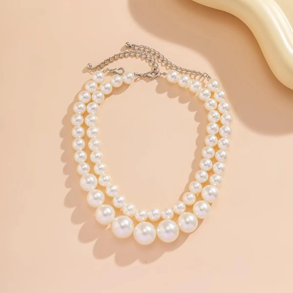Pearl Necklace for Women Big Chunky Pearl Choker Necklace Exaggerated Large Pearl Necklace Dainty Statement Bride Wedding Jewelry