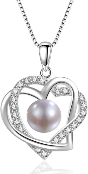 Pearl-Necklace-Jewelry for Women-Wife- Wedding-Birthday-Anniversary-Women Necklaces Gifts for Her Wife Gift Ideas, Birthday Present for Girlfriend Mom Daughter for Gifts Fine Jewelry