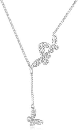 Pendant Necklace,925 Sterling Silver,Platinum Plated,Butterfly,18 inches