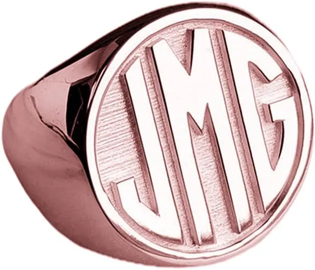 Personalized Monogram Initial Ring 925 Silver Signet Chevalier Ring Custom Letter Rings