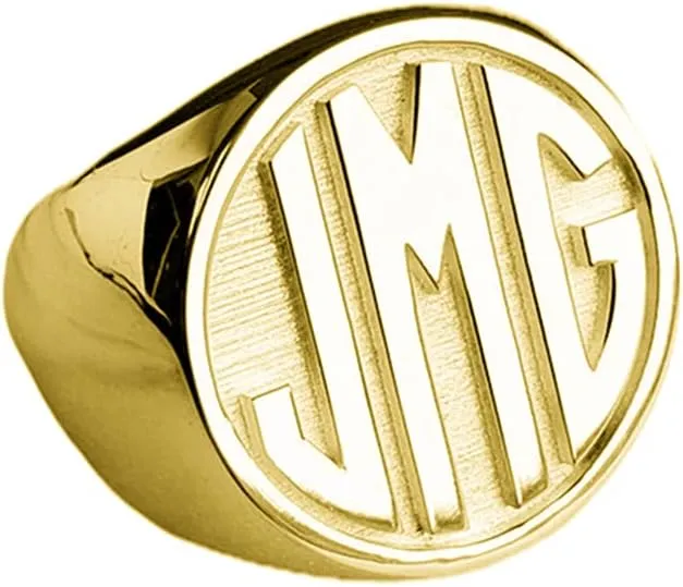Personalized Monogram Initial Ring 925 Silver Signet Chevalier Ring Custom Letter Rings