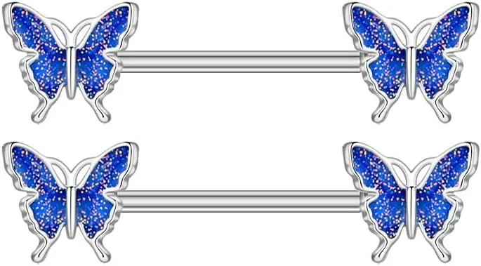 Piercing Butterfly Nipple Jewelry Bar Piercing Barbell for Women Nipple Ring 316L Body Piercing Jewelry