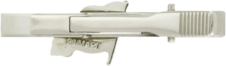 PinMart's Patriotic Waving American Flag Tie Clip Tie Bar - Silver or Gold - Engravable or Non-engravable