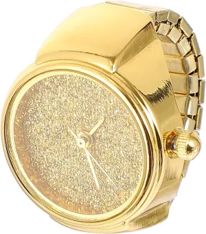 POPETPOP Finger Watch Ring Retro Ring Watch: Quartz Analog Finger Ring Watch Round Dial Ring Watches Ring Clock Finger Jewelry for Men Women