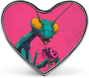 Praying Mantis Ladybugs Insect Elegant Brooch Pins Lightweight Heart-Shaped Badges Clothing Accessory for Gifts Everyday Wear