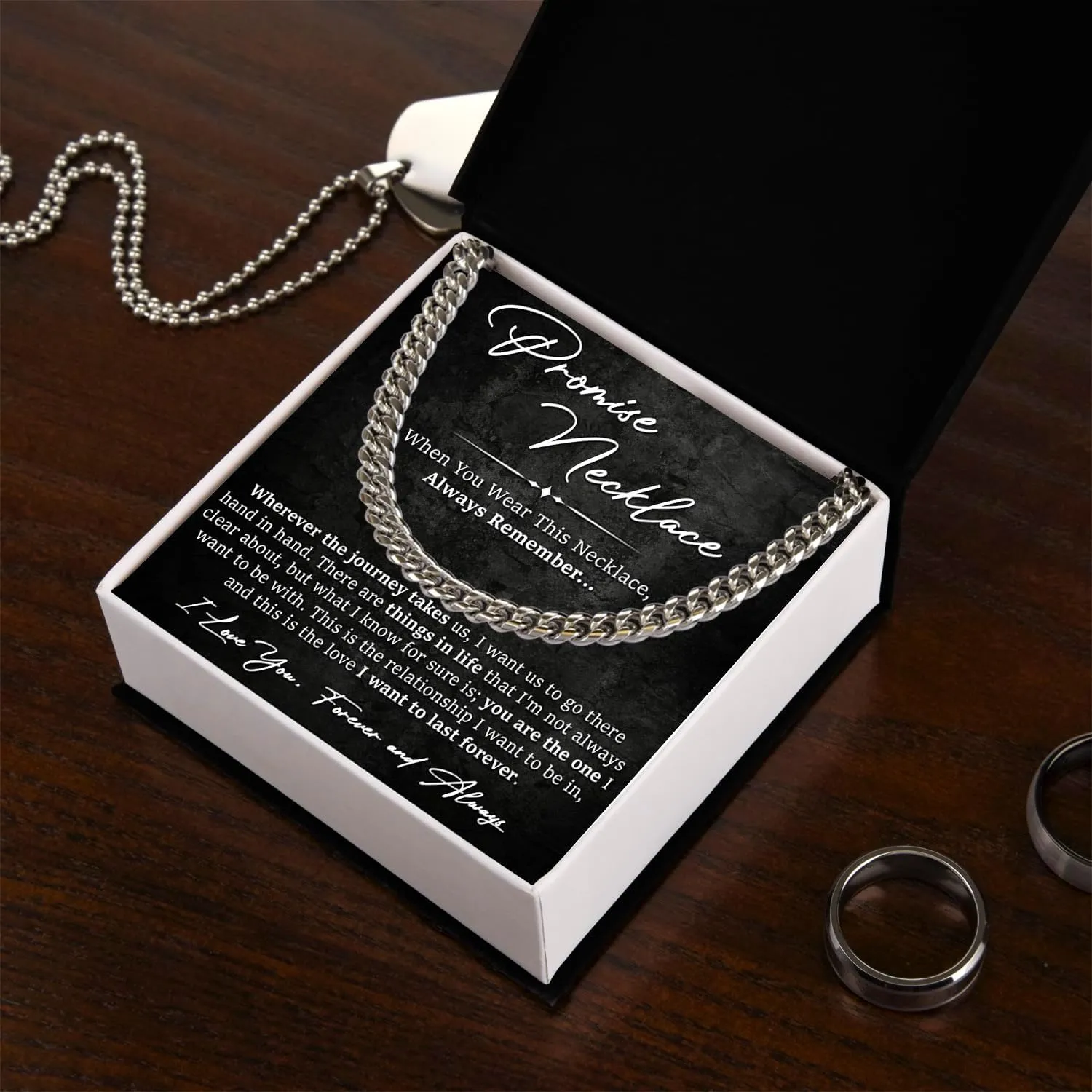 Promise Necklace For Men, Promise Chain For Boyfriend, Boyfriend Gift Ideas, Promise Chains For Men, Necklace For Him Gifts Husband, Meaningful Gifts For Boyfriend With Message Card