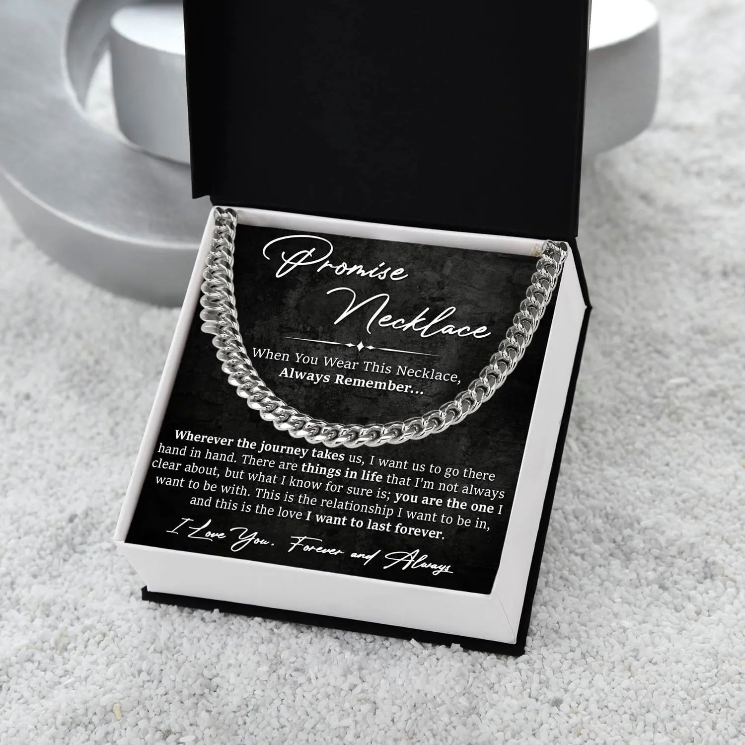 Promise Necklace For Men, Promise Chain For Boyfriend, Boyfriend Gift Ideas, Promise Chains For Men, Necklace For Him Gifts Husband, Meaningful Gifts For Boyfriend With Message Card