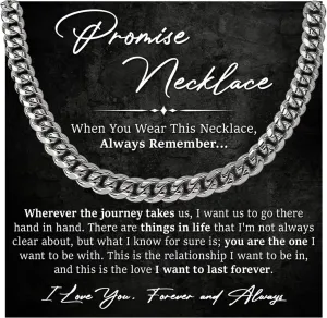 Promise Necklace For Men, Promise Chain For Boyfriend, Boyfriend Gift Ideas, Promise Chains For Men, Necklace For Him Gifts Husband, Meaningful Gifts For Boyfriend With Message Card