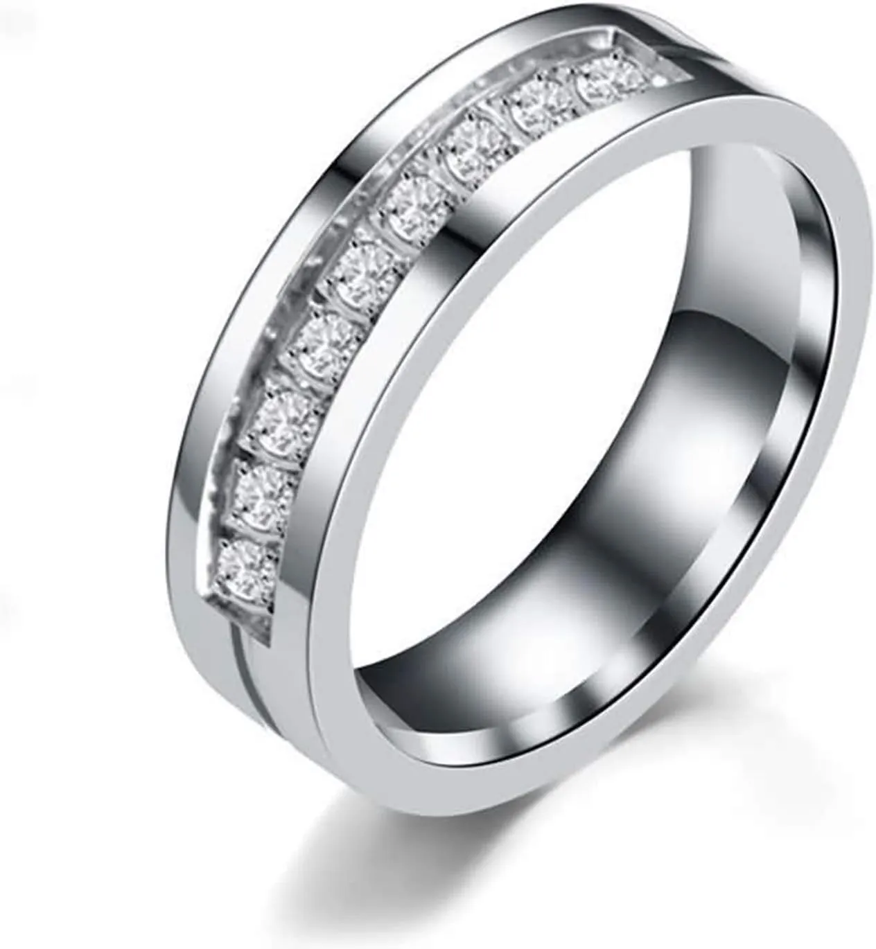 Promise Ring Sets, Commitment Rings for Couples Stainless Steel Engraved Forever and Love Silver Wedding Bands for Him Her Size 6-12