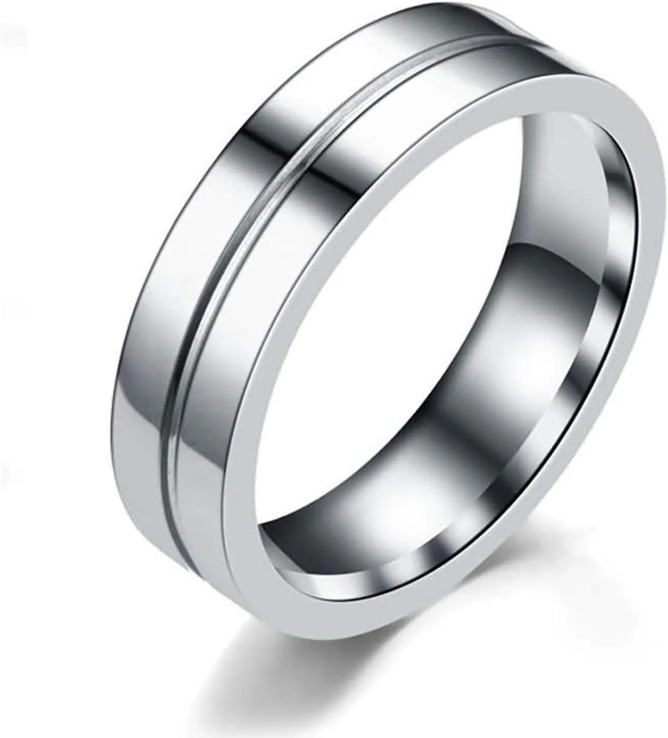 Promise Ring Sets, Commitment Rings for Couples Stainless Steel Engraved Forever and Love Silver Wedding Bands for Him Her Size 6-12