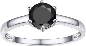 PROSILVER 1 Carat Cubic Zirconia Rings for Women Engagement Wedding Band 925 Sterling Silver Six-Prong Setting Round Solitaire Size 5-12, Come with Box