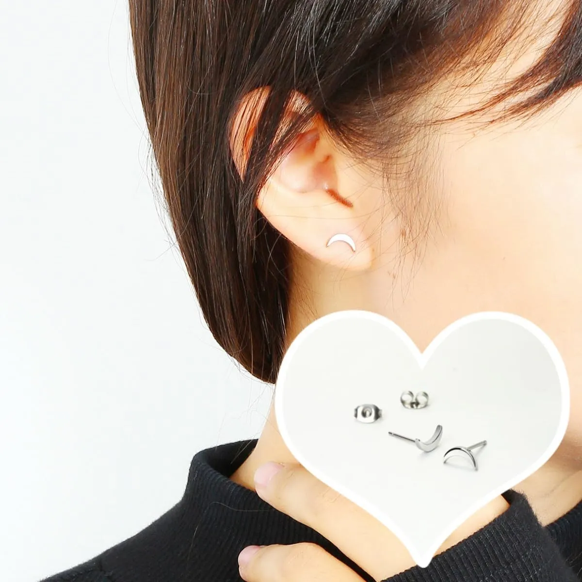 Pure Titanium Earrings Studs for Women, Cute Lovely Silver Small Earring Stud Pattern Style Implant Grade Hypoallergenic Surgical Pure Titanium Earrings for Sensitive Ears