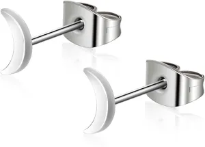 Pure Titanium Earrings Studs for Women, Cute Lovely Silver Small Earring Stud Pattern Style Implant Grade Hypoallergenic Surgical Pure Titanium Earrings for Sensitive Ears