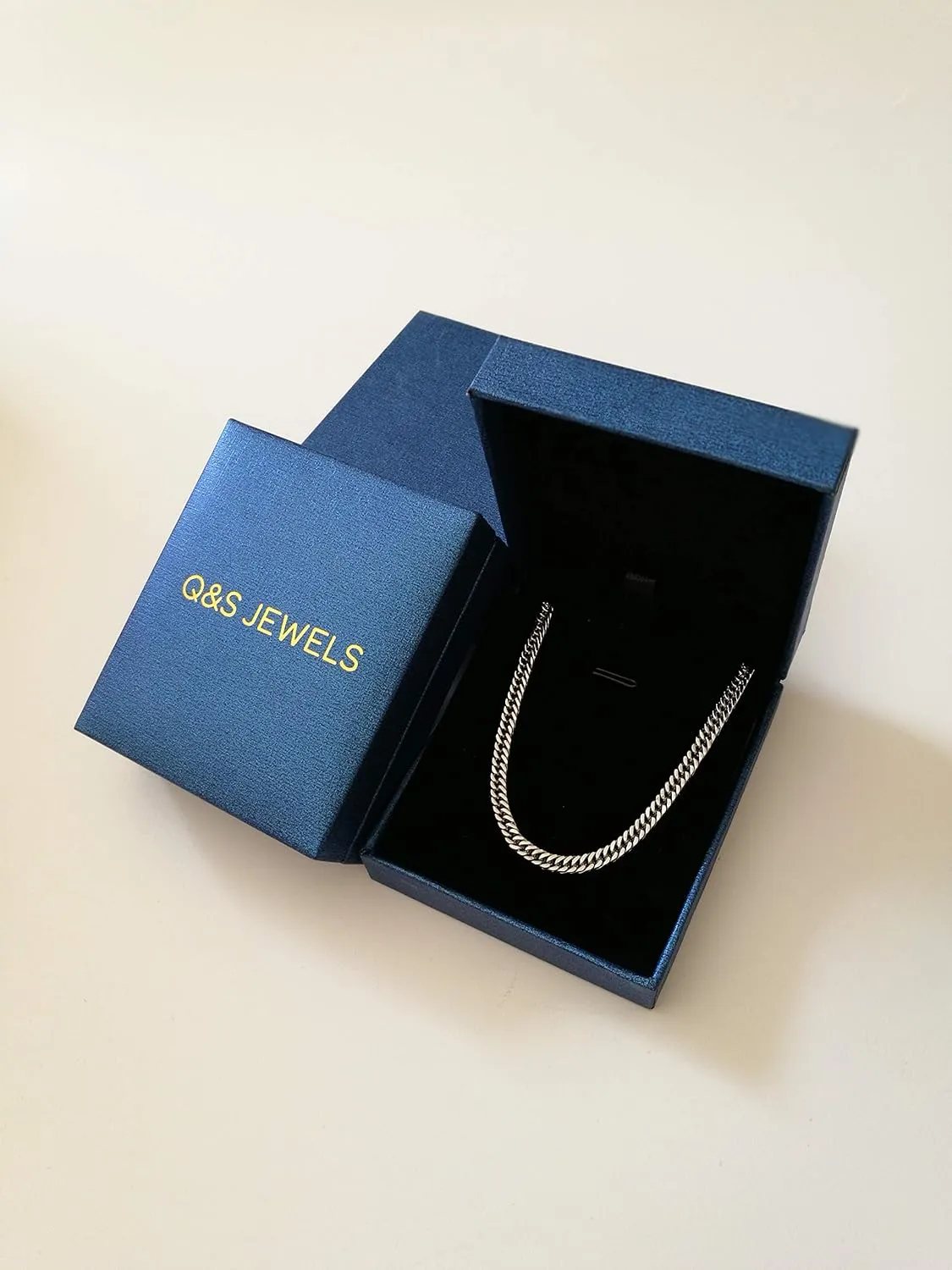 Q&S Jewels 3.5MM Cuban Links Chain Necklace 18K Gold Plated, Stainless Steel Chain for Men Women,Fashion Jewelry, Wear Alone or with Pendant (18-30 Inch)