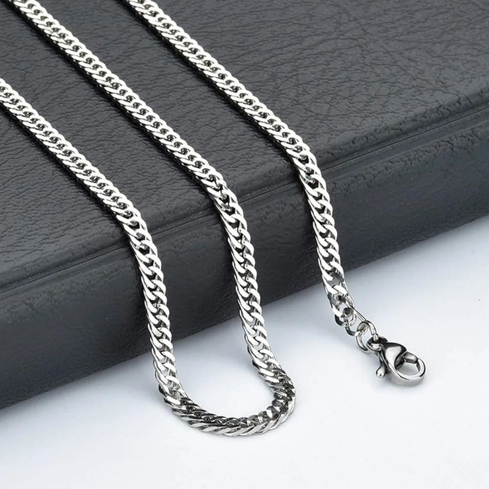 Q&S Jewels 3.5MM Cuban Links Chain Necklace 18K Gold Plated, Stainless Steel Chain for Men Women,Fashion Jewelry, Wear Alone or with Pendant (18-30 Inch)