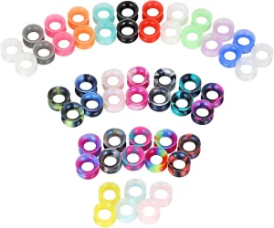 Qmcandy 54-56pcs Soft Flexible Colorful Silicone Ear Tunnels Piercing Gauges for Ear 2g-1 inch