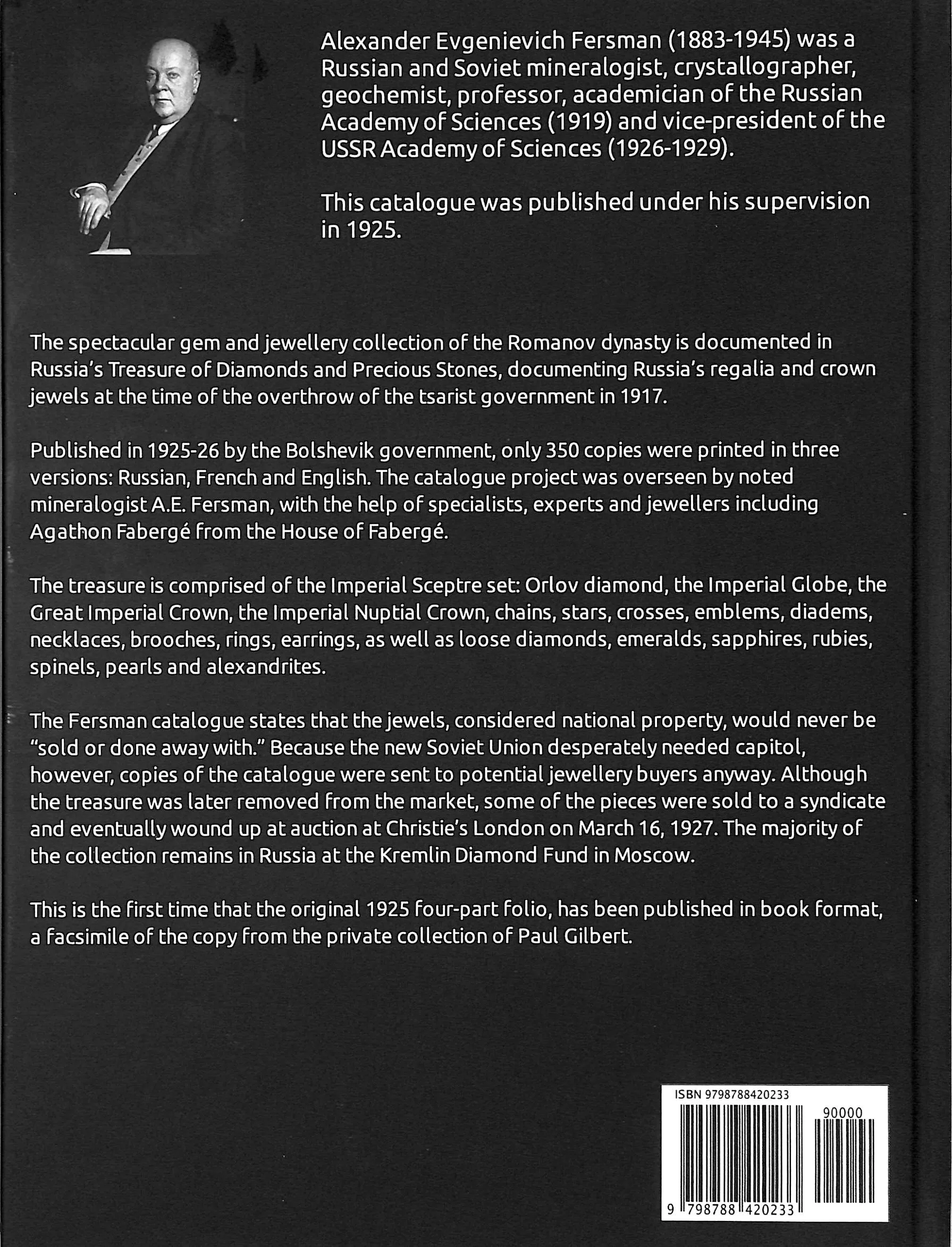 "Russia's Treasure of Diamonds And Precious Stones" 2023 FERSMAN, Alexander (SOLD)