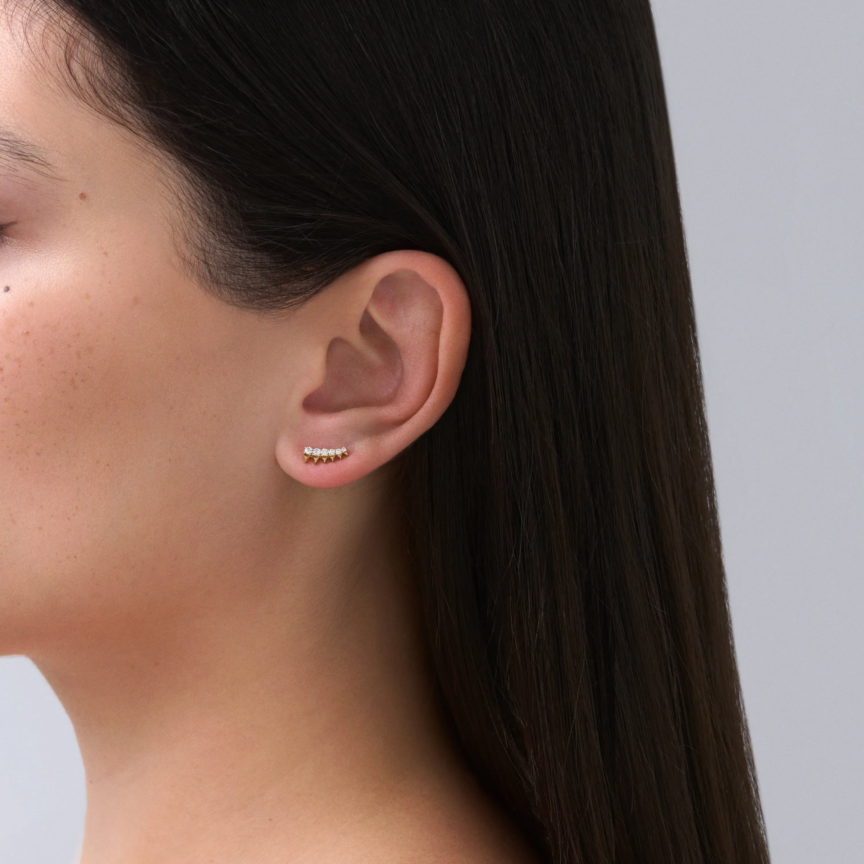 R.08® Nirvana Stud Crawler Earrings | 18K Yellow Gold
