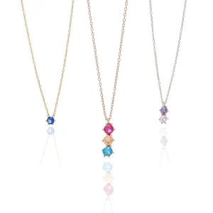 Rainbow Necklace  Custom Multi-Stone Necklace  Mothers Necklace with Kids Birthstones  Friends Matching Necklace  Perfect Birthday Gift