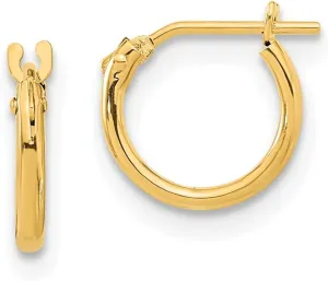 Real 14k Yellow Gold Hoop Earrings 9mm