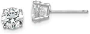 Real 925 Sterling Silver Round CZ Cubic Zirconia 6mm Post Studs Earrings 6mm