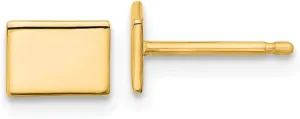 Real 925 Sterling Silver Yellow Gold-Plated WY Small State Studs Earring - 5mm x 6mm