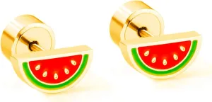Red Strawberry Cloud Rainbow Stud Earrings for Women Stainless Steel Hypoallergenic Silver Plated Colorful Dainty Summer Fruit Small Piercing Earrings for Her Wife Mom Daughter Sister Friend Jewelry Gifts