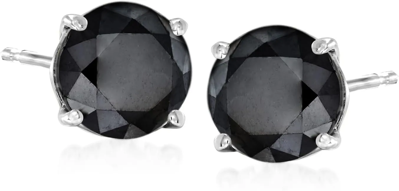 Ross-Simons 2.00 ct. t.w. Black Diamond Stud Earrings in Sterling Silver