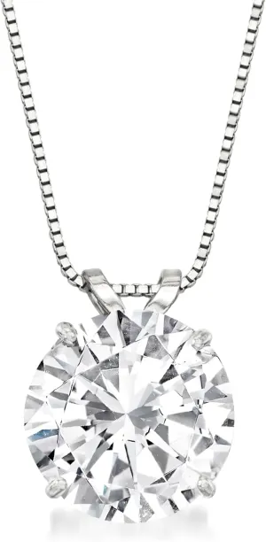 Ross-Simons 4.00 Carat CZ Solitaire Necklace in 14kt White Gold