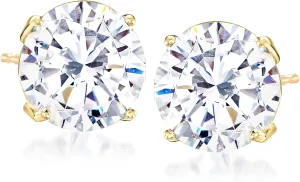 Ross-Simons 8.00 ct. t.w. CZ Stud Earrings in 14kt Yellow Gold